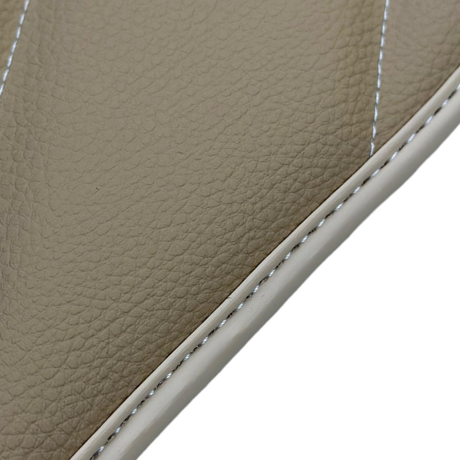 Beige Leather Floor Mats For Mercedes Benz CLA-Class X118 Shooting Brake (2020-2023) Hybrid| ER56 Design - AutoWin