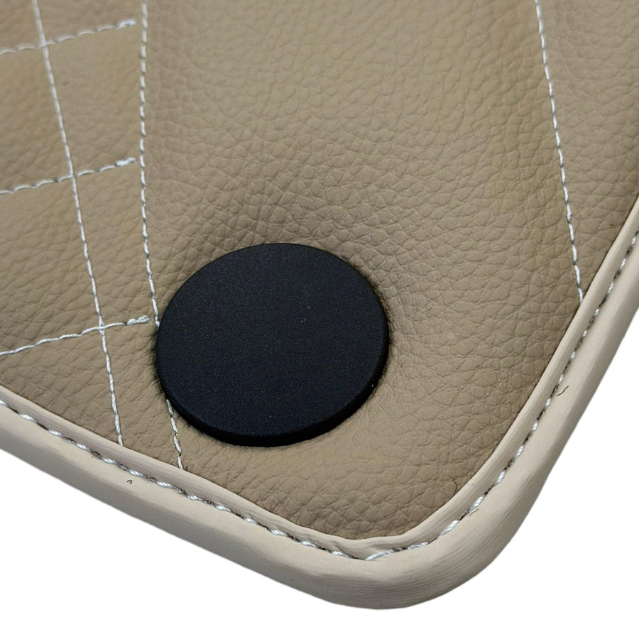 Beige Leather Floor Mats For Mercedes Benz CLA-Class X118 Shooting Brake (2020-2023) Hybrid| ER56 Design - AutoWin