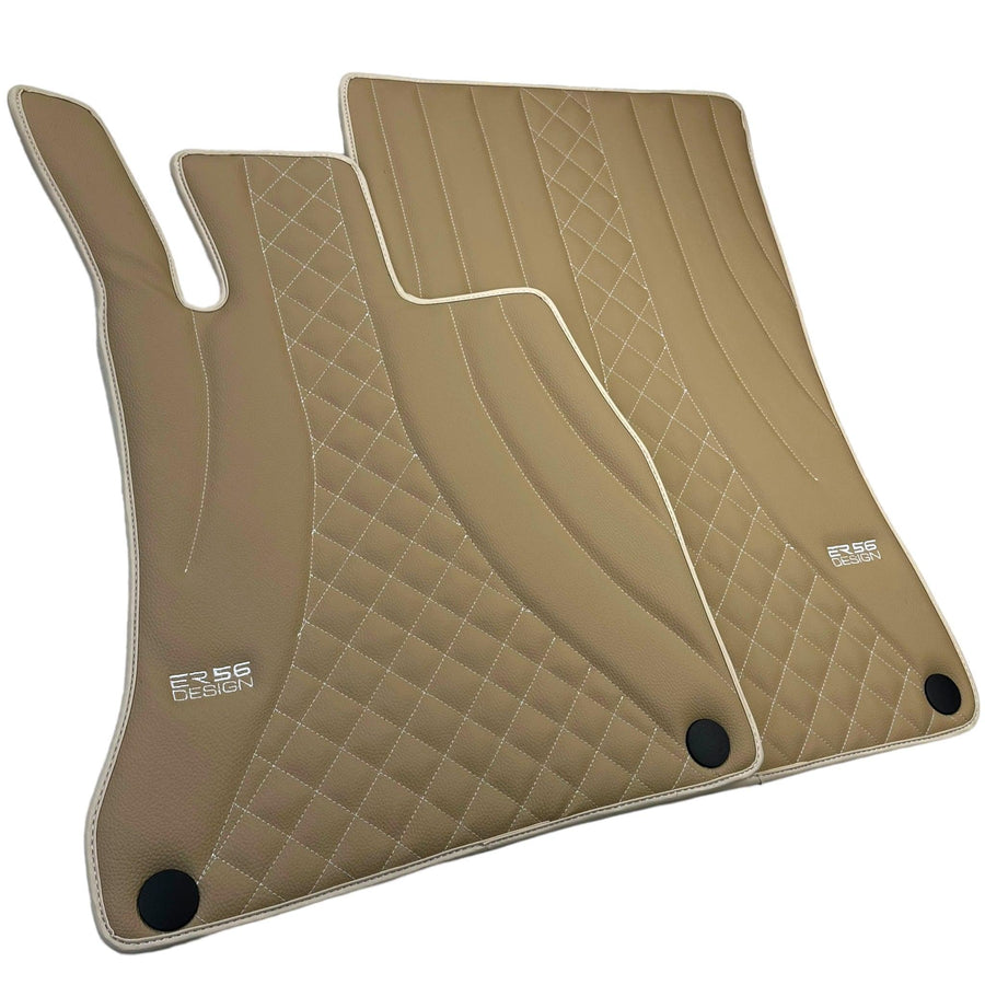 Beige Leather Floor Mats For Mercedes Benz CLA-Class X118 Shooting Brake (2020-2023) Hybrid| ER56 Design - AutoWin