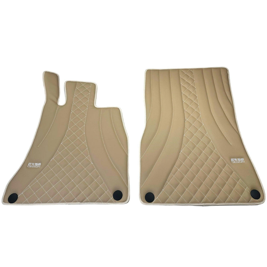 Beige Leather Floor Mats For Mercedes Benz CLA-Class X118 Shooting Brake (2020-2023) Hybrid| ER56 Design - AutoWin