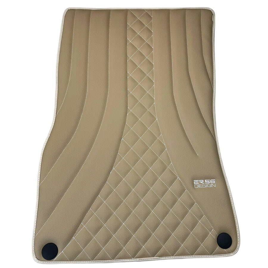 Beige Leather Floor Mats For Mercedes Benz CLA-Class X118 Shooting Brake (2020-2023) Hybrid| ER56 Design - AutoWin