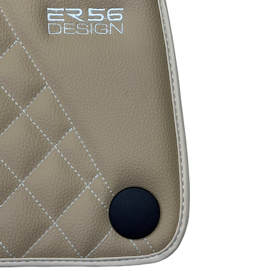 Beige Leather Floor Mats For Mercedes Benz EQB-Class X243 (2022-2024) | ER56 Design - AutoWin