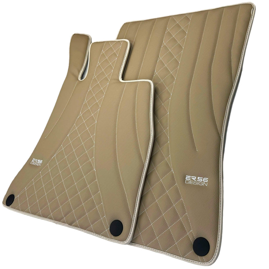 Beige Leather Floor Mats For Mercedes Benz GLA-Class H247 (2020-2023) | ER56 Design - AutoWin