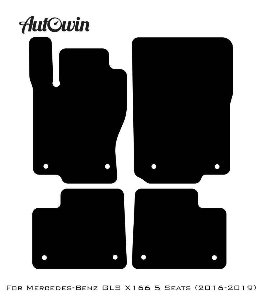 Beige Leather Floor Mats For Mercedes Benz GLS-Class X166 (2016-2019) | ER56 Design - AutoWin