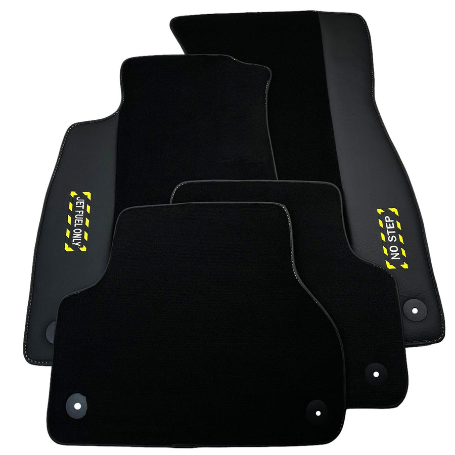 Black Floor Mats for A6 - C8 Avant (2018-2023) | Fighter Jet Edition - AutoWin