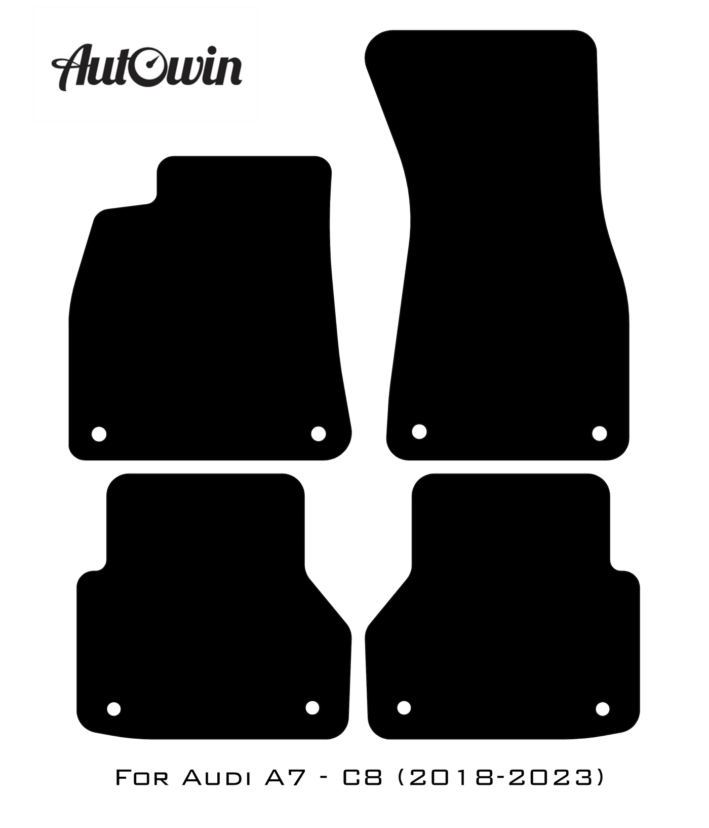 Black Floor Mats for A7 - C8 (2018-2023) | No Steps - AutoWin