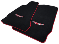 Black Floor Mats For Aston Martin V8 Vantage (2005–2023) Red Trim - AutoWin