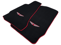Black Floor Mats For Aston Martin V8 Vantage (2005–2023) Red Trim - AutoWin
