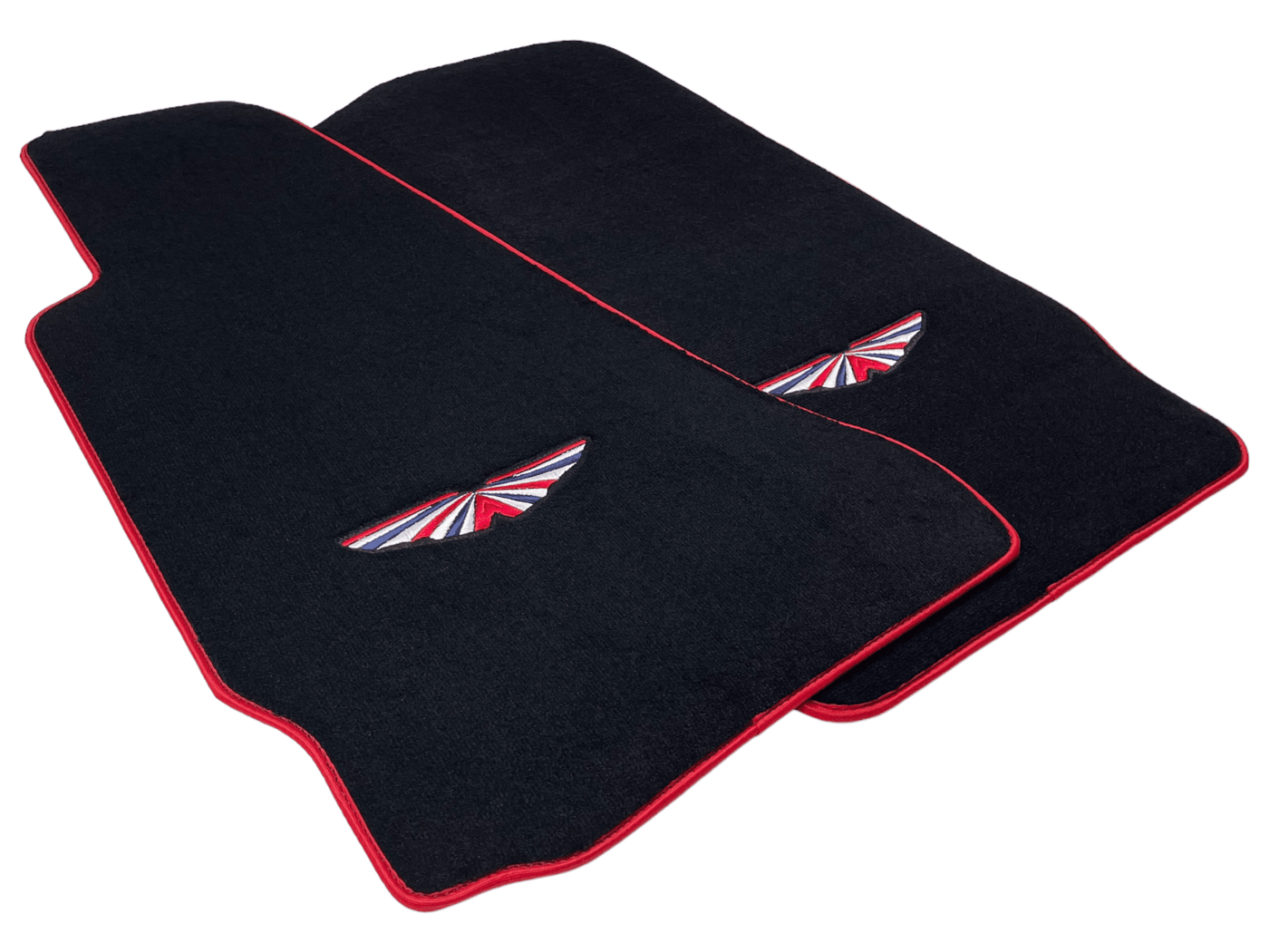 Black Floor Mats For Aston Martin V8 Vantage (2005–2023) Red Trim - AutoWin