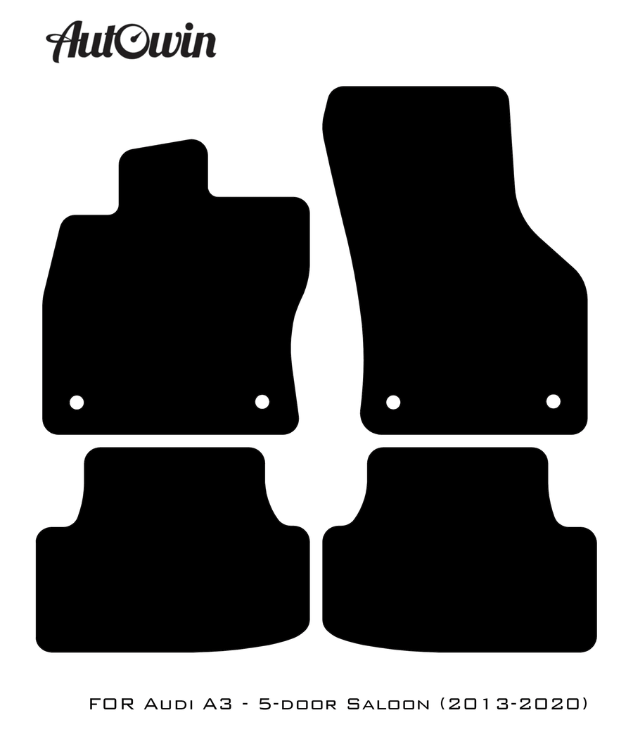 Black Floor Mats for Audi A3 2004-2012 5-door Sportback | Fighter Jet Edition - AutoWin