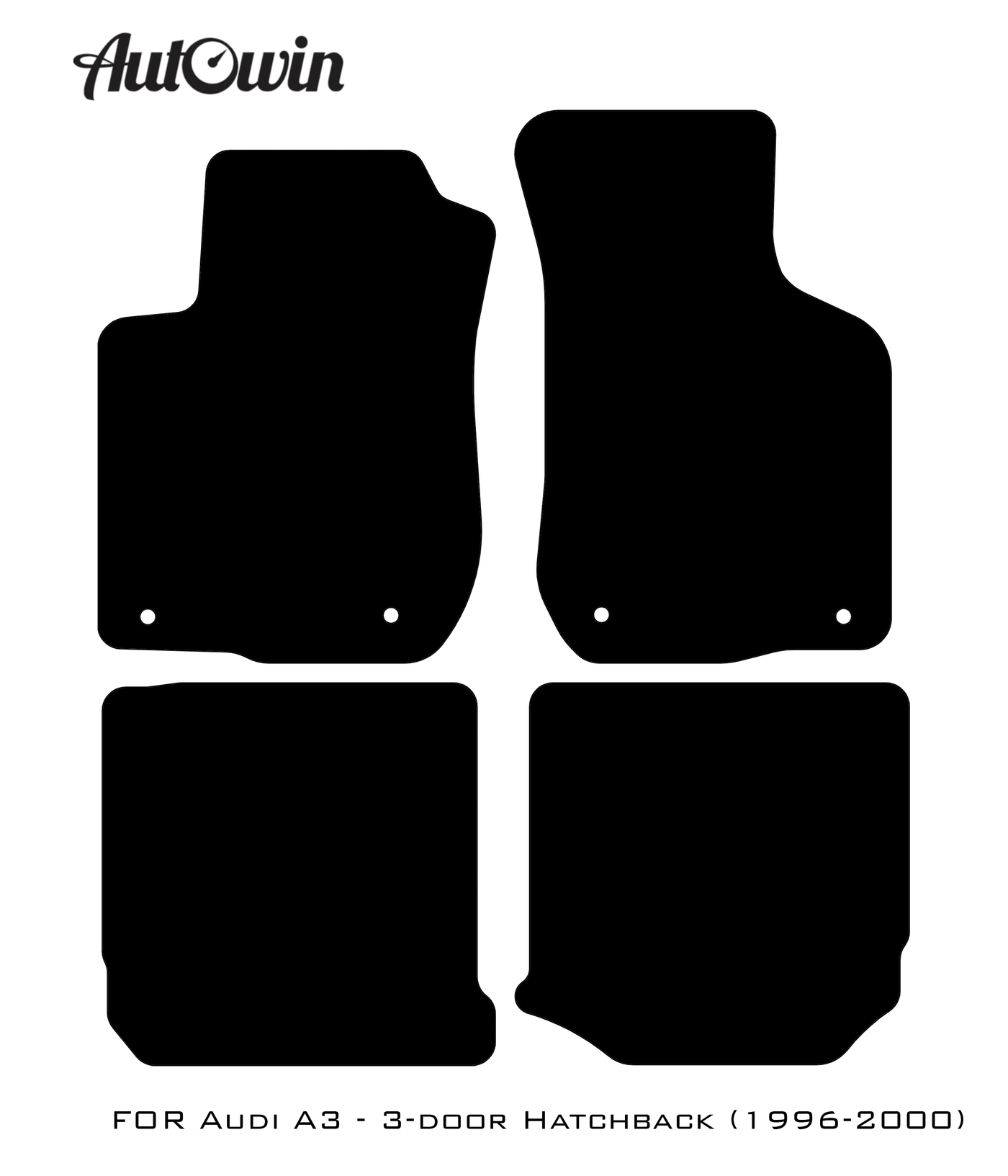 Black Floor Mats for Audi A3 - 3-door Hatchback (1996-2000) | No Steps - AutoWin