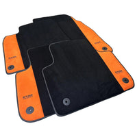 Black Floor Mats for Audi A3 - 3-door Hatchback (1996-2000) With Orange Alcantara | ER56 Design - AutoWin