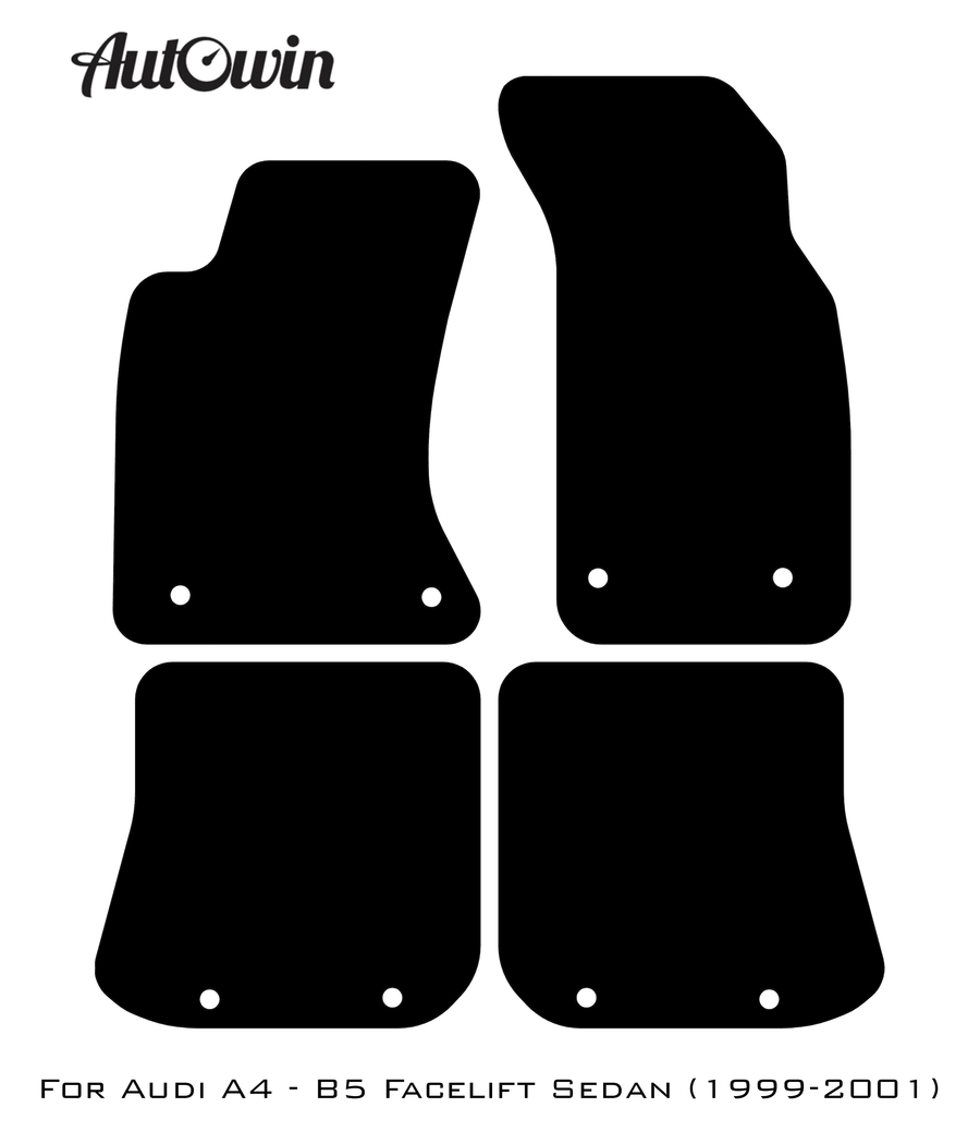 Black Floor Mats for Audi A4 - B5 Facelift Sedan (1999-2001) | Fighter Jet Edition - AutoWin
