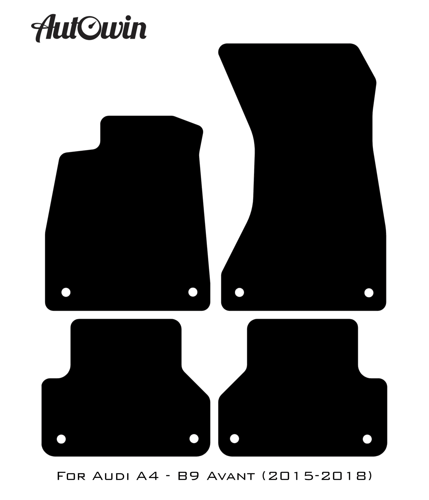 Black Floor Mats for Audi A4 - B9 Avant (2015-2018) | Fighter Jet Edition - AutoWin