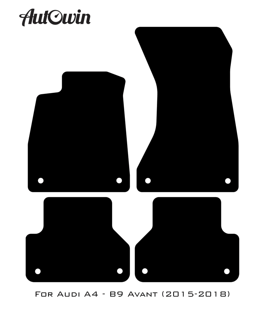 Black Floor Mats for Audi A4 - B9 Avant (2015-2018) | Fighter Jet Edition - AutoWin