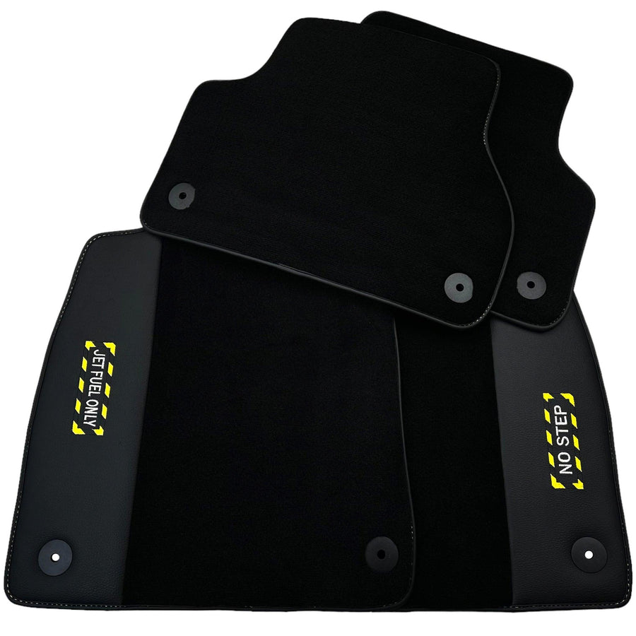 Black Floor Mats for Audi A4 - B9 Avant (2015-2018) | Fighter Jet Edition - AutoWin
