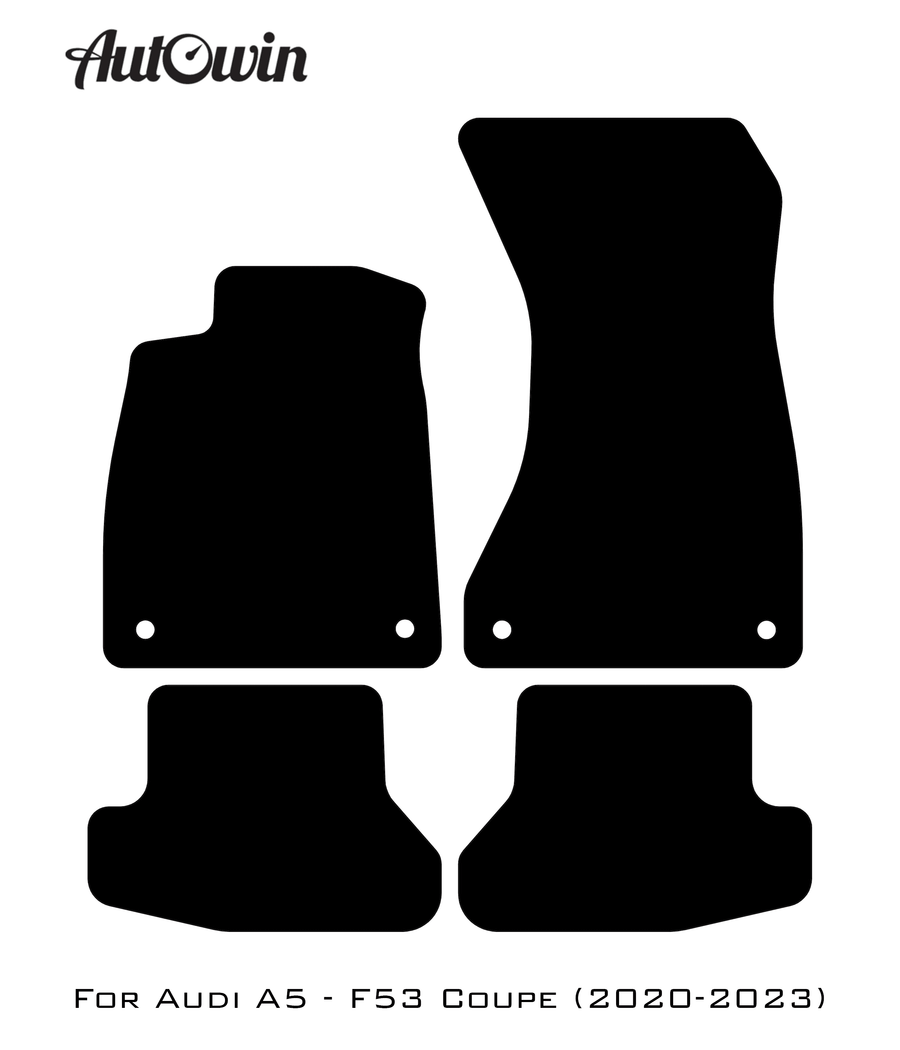 Black Floor Mats for Audi A5 - F53 Coupe (2020-2023) | Fighter Jet Edition - AutoWin