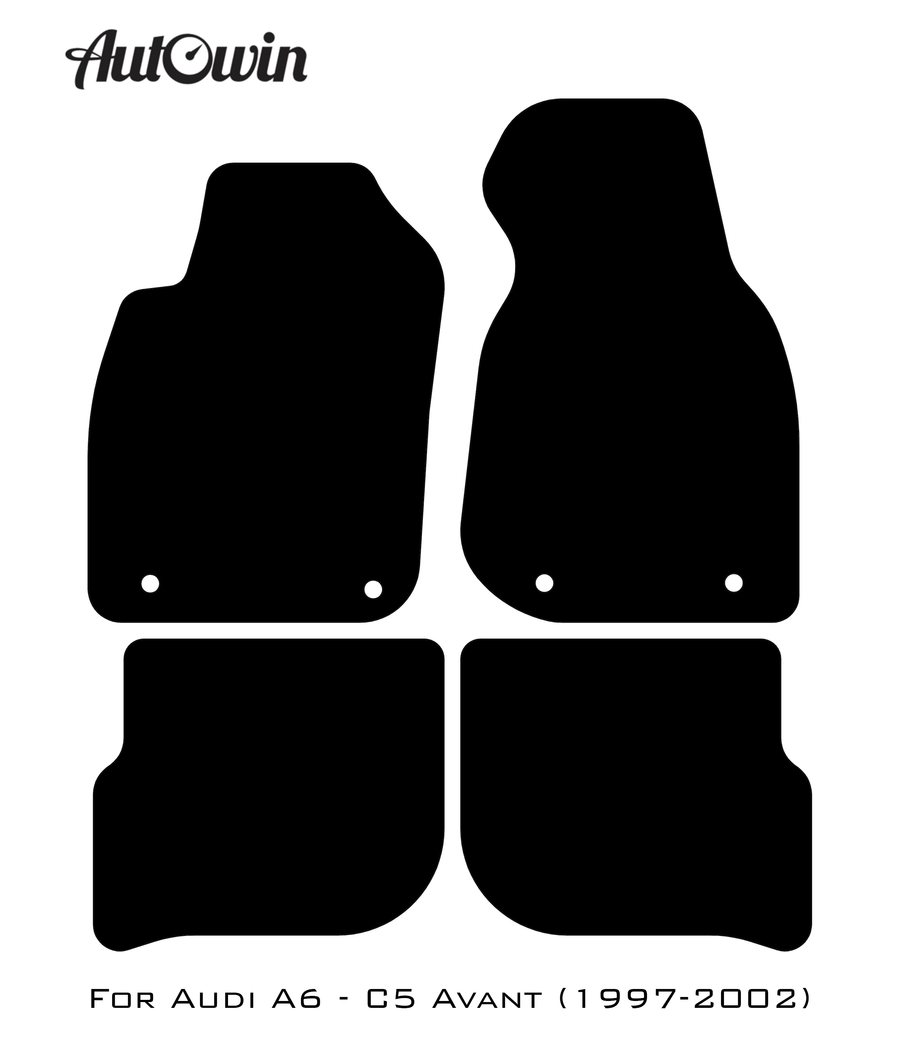 Black Floor Mats for Audi A6 - C5 Avant (1997-2002) | Fighter Jet Edition - AutoWin