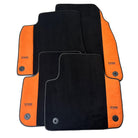 Black Floor Mats for Audi A6 - C5 Avant (1997-2002) With Orange Alcantara | ER56 Design - AutoWin