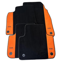 Black Floor Mats for Audi A6 - C5 Sedan Facelift (2002-2004) With Orange Alcantara | ER56 Design - AutoWin