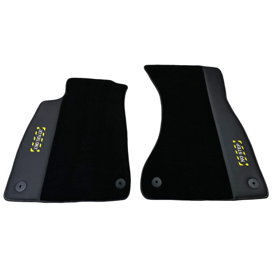 Black Floor Mats for Audi A8 D3 Long (2002-2010) | Fighter Jet Edition - AutoWin