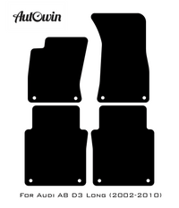 Black Floor Mats for Audi A8 D3 Long (2002-2010) | Fighter Jet Edition - AutoWin