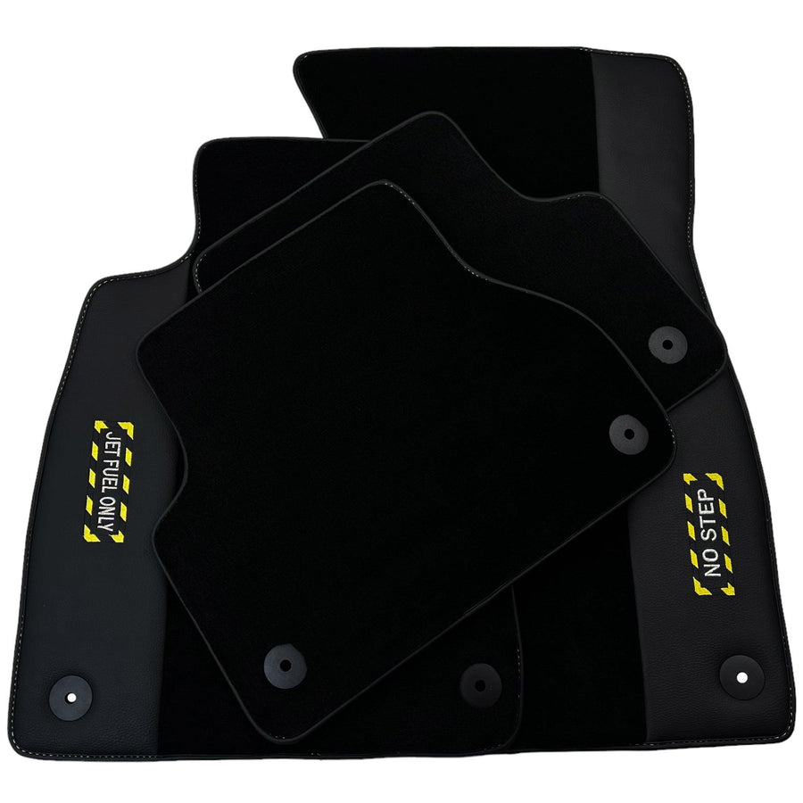 Black Floor Mats for Audi A8 D3 Long (2002-2010) | Fighter Jet Edition - AutoWin