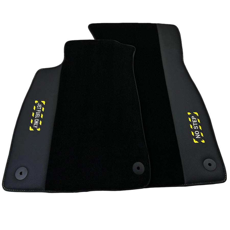 Black Floor Mats for Audi A8 D3 Long (2002-2010) | Fighter Jet Edition - AutoWin