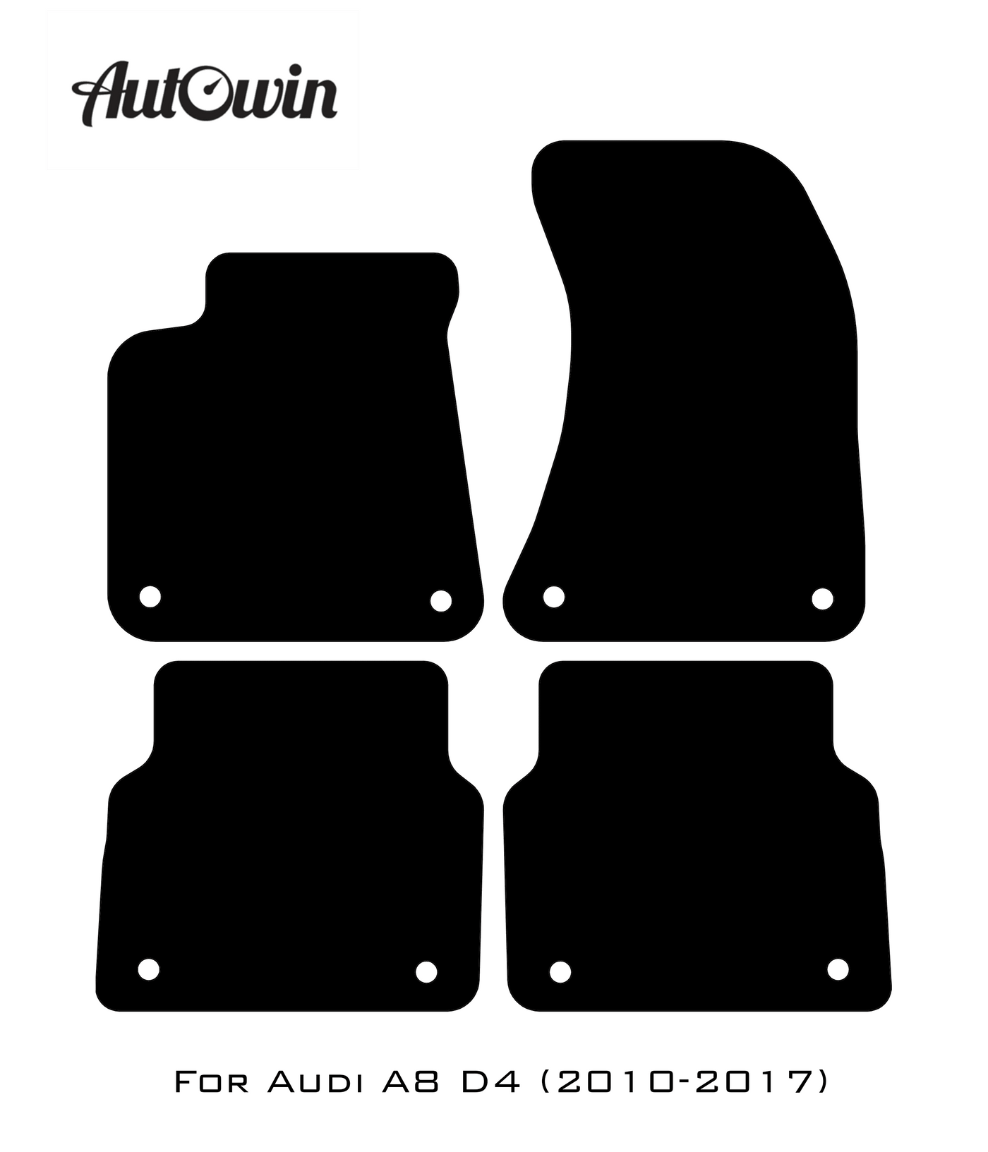 Black Floor Mats for Audi A8 D4 (2010-2017) | No Steps - AutoWin