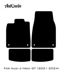 Black Floor Mats for Audi e-tron GT (2021-2024) With Orange Alcantara | ER56 Design - AutoWin