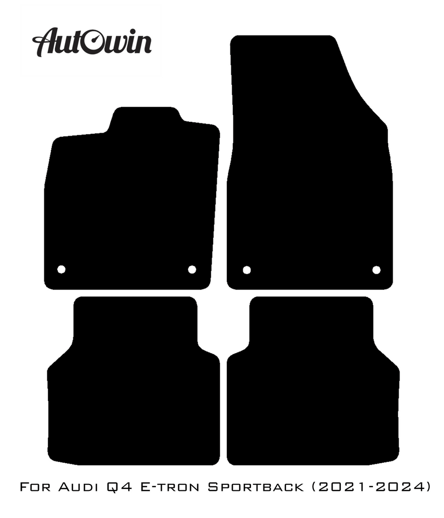 Black Floor Mats for Audi Q4 E-tron Sportback (2021-2024) | Fighter Jet Edition - AutoWin