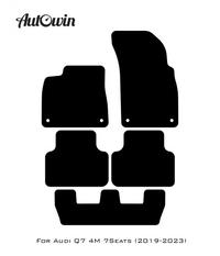 Black Floor Mats for Audi Q7 4M (2019-2023) | Fighter Jet Edition - AutoWin