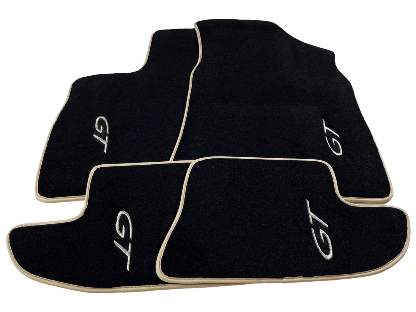 Black Floor Mats For Bentley Continental GT 2003–2011 With Beige Trim - AutoWin
