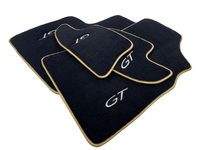 Black Floor Mats For Bentley Continental GT 2003–2011 With Gold Color Trim - AutoWin