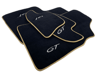 Black Floor Mats For Bentley Continental GT 2003–2011 With Gold Color Trim - AutoWin