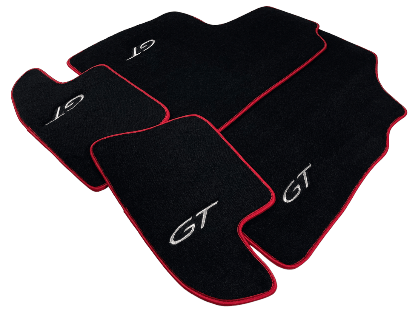 Black Floor Mats For Bentley Continental GT 2003–2011 With Red Trim - AutoWin