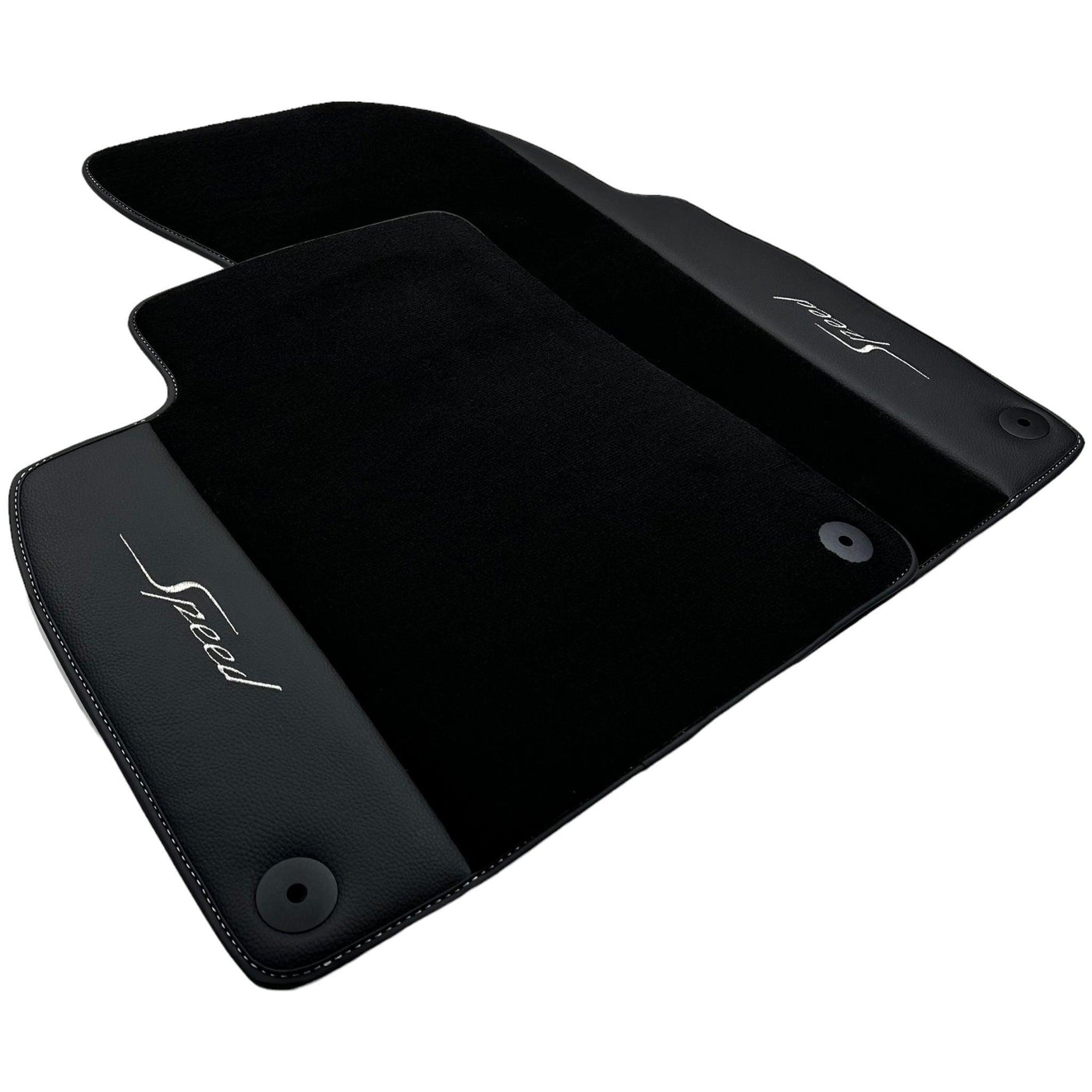 Black Floor Mats For Bentley Flying Spur (2013-2019) with Leather - AutoWin
