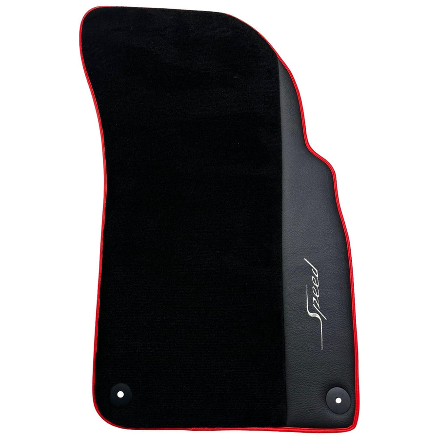 Black Floor Mats for Bentley Flying Spur (2013-2019) with Leather | Red Trim - AutoWin