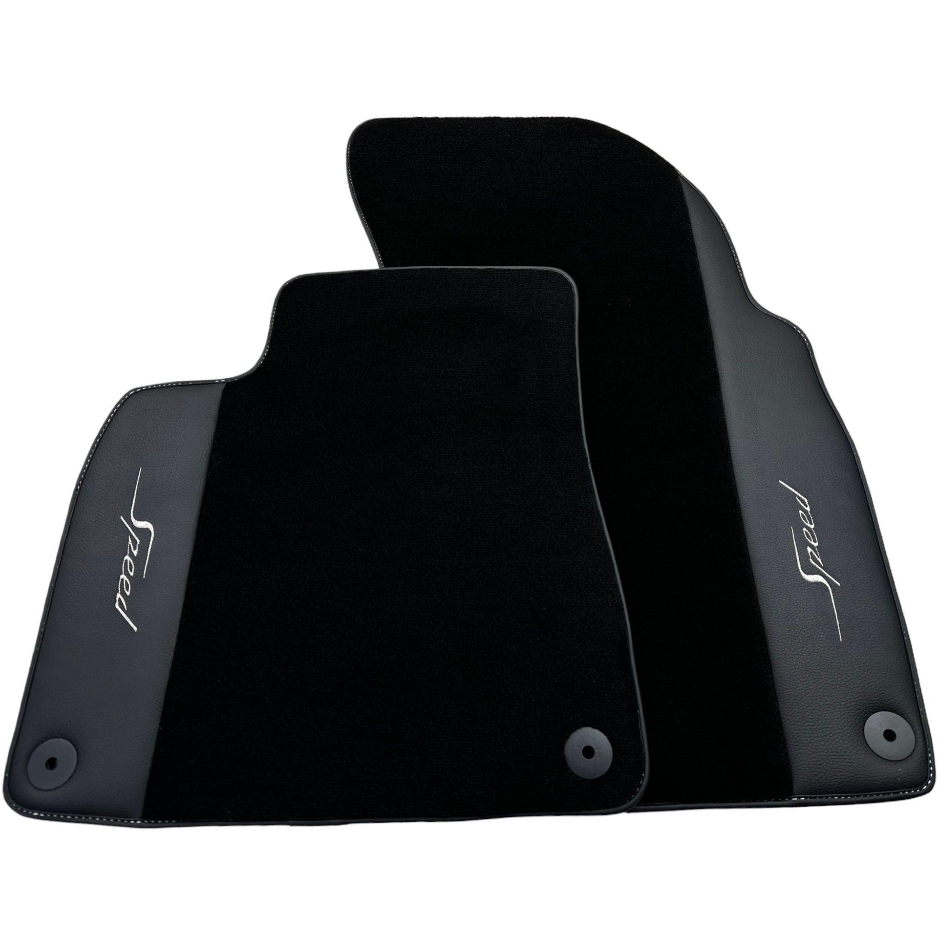 Black Floor Mats For Bentley Mulsanne (2010-2020) with Leather - AutoWin