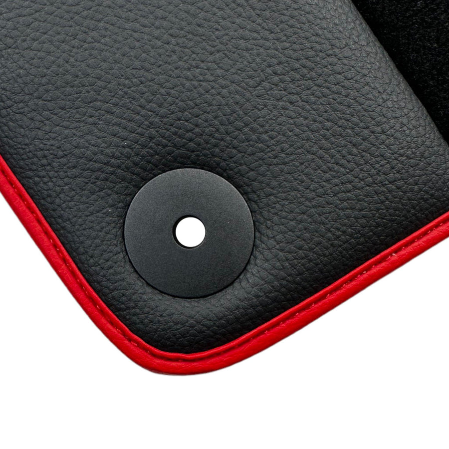 Black Floor Mats for Bentley Mulsanne (2010-2020) with Leather | Red Trim - AutoWin