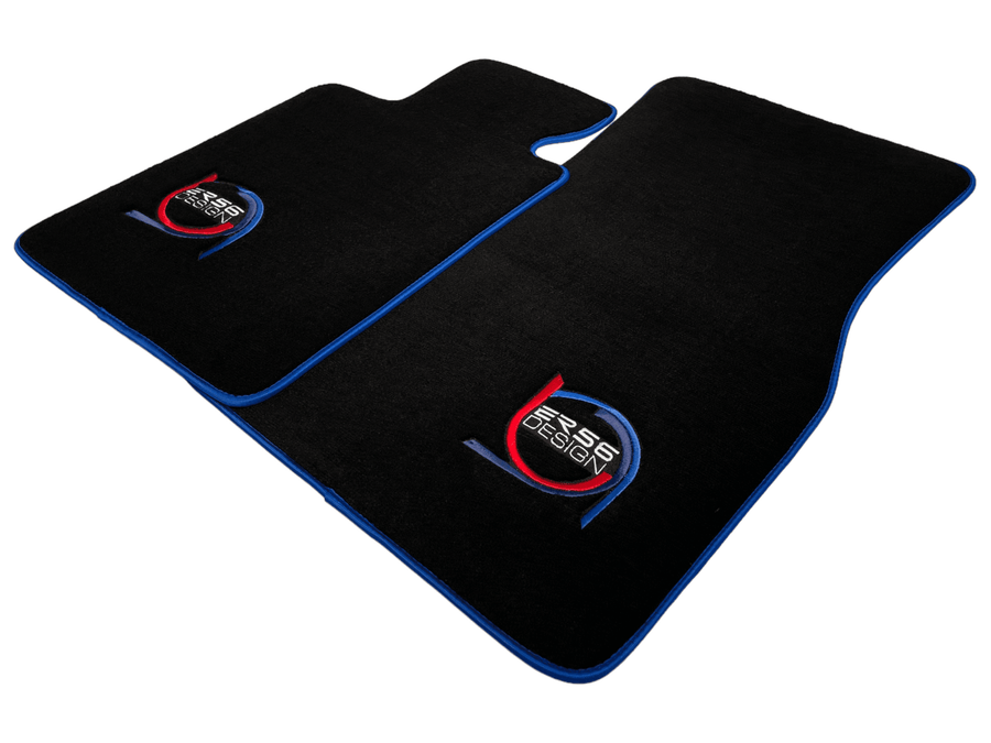Black Floor Mats For BMW 3 Series E30 2-doors Coupe ER56 Design Limited Edition Blue Trim - AutoWin
