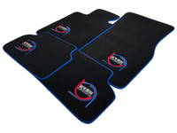 Black Floor Mats For BMW 3 Series E36 Convertible ER56 Design Limited Edition Blue Trim - AutoWin