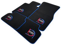Black Floor Mats For BMW 3 Series E36 Convertible ER56 Design Limited Edition Blue Trim - AutoWin