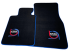 Black Floor Mats For BMW 3 Series E46 4-door Sedan ER56 Design Limited Edition Blue Trim - AutoWin