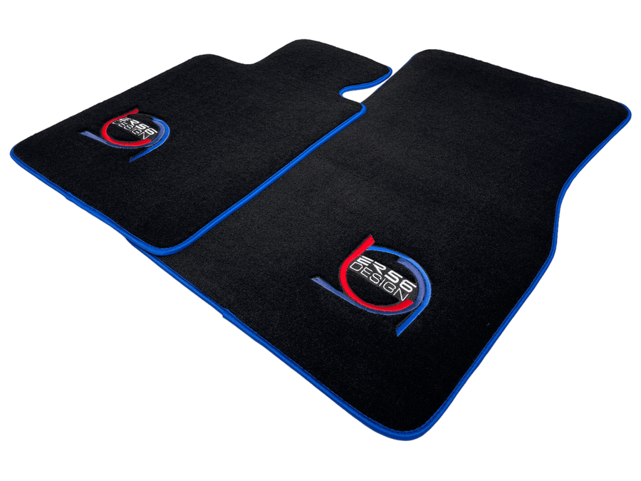 Black Floor Mats For BMW 6 Series E64 Convertible ER56 Design Limited Edition Blue Trim - AutoWin