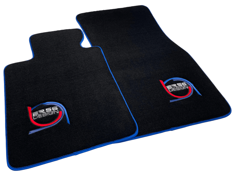 Black Floor Mats For BMW 6 Series E64 Convertible ER56 Design Limited Edition Blue Trim - AutoWin