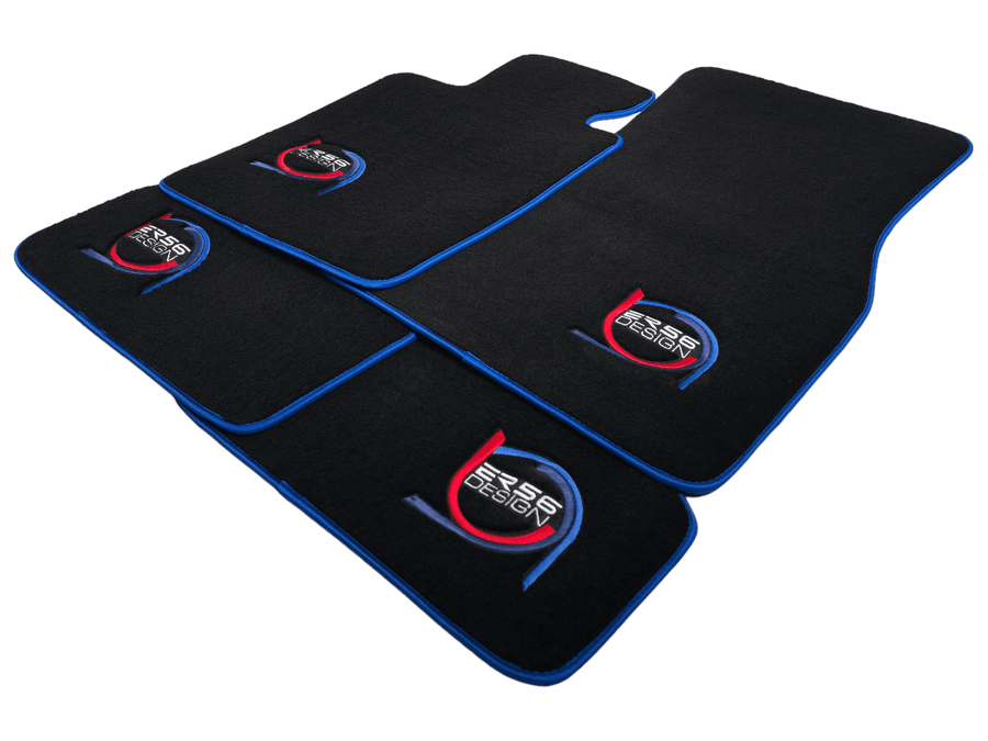 Black Floor Mats For BMW M4 G82 Coupe ER56 Design Limited Edition Blue Trim - AutoWin