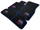 Black Floor Mats For BMW M5 E34 ER56 Design Limited Edition Blue Trim - AutoWin