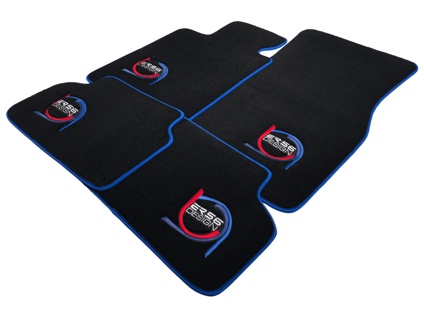 Black Floor Mats For BMW M6 F12 Convertible ER56 Design Limited Edition Blue Trim - AutoWin