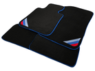 Black Floor Mats For BMW X1 Series E84 With Blue Trim - AutoWin